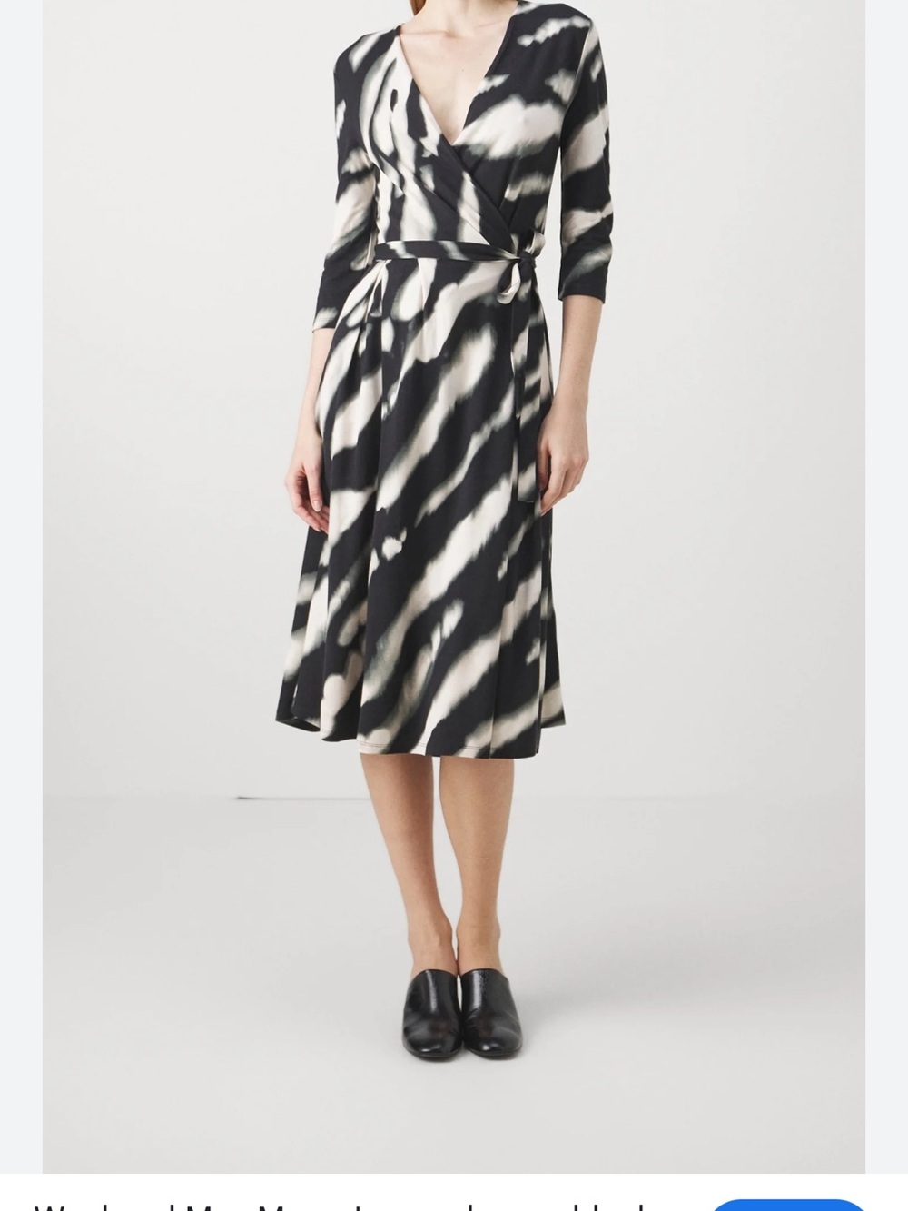 Weekend Max Mara Black & Cream Abstract-Print Midi Skirt S/M